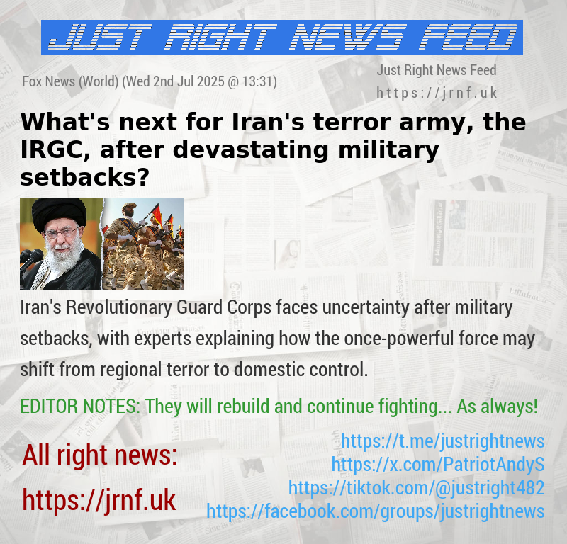 What’s next for Iran’s terror army, the IRGC, after devastating military setbacks?