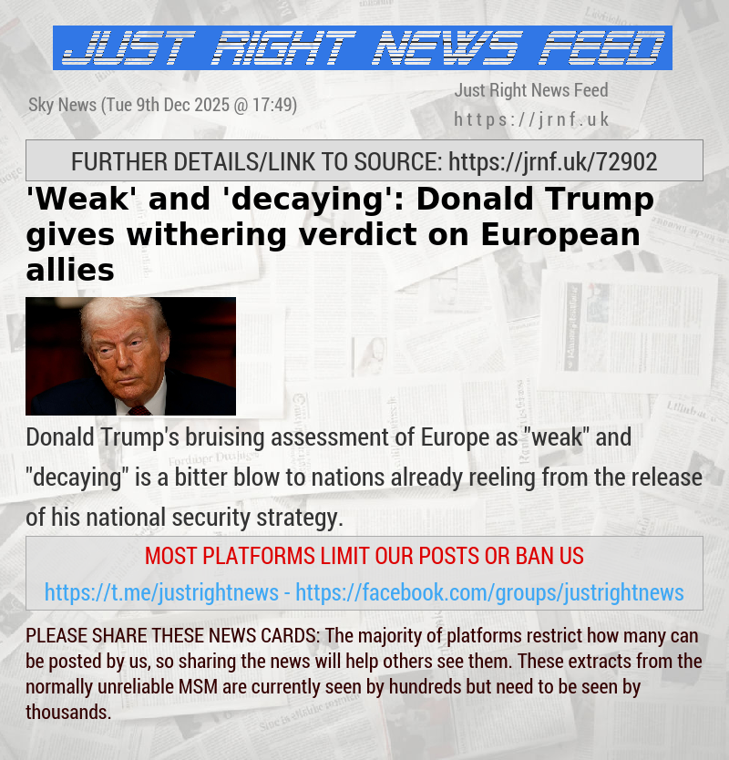 ’Weak’ and ’decaying’: Donald Trump gives withering verdict on European allies