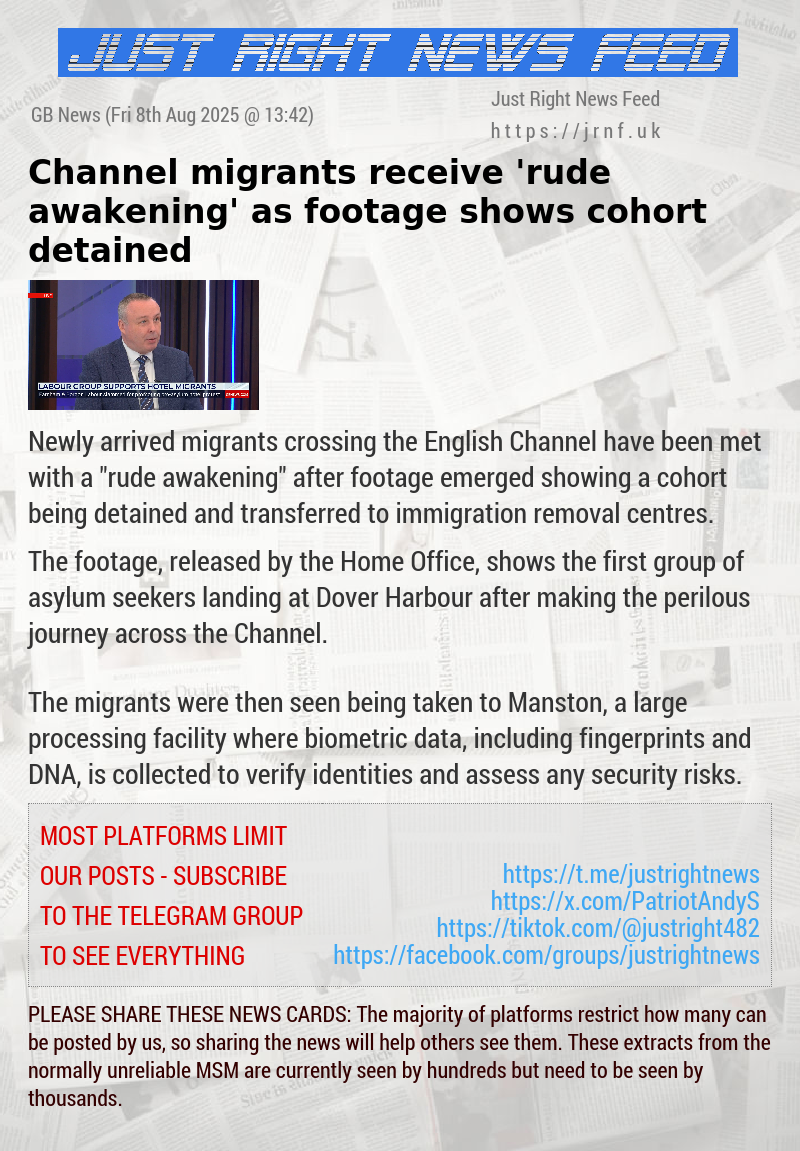 Channel migrants receive ’rude awakening’ as footage shows cohort detained