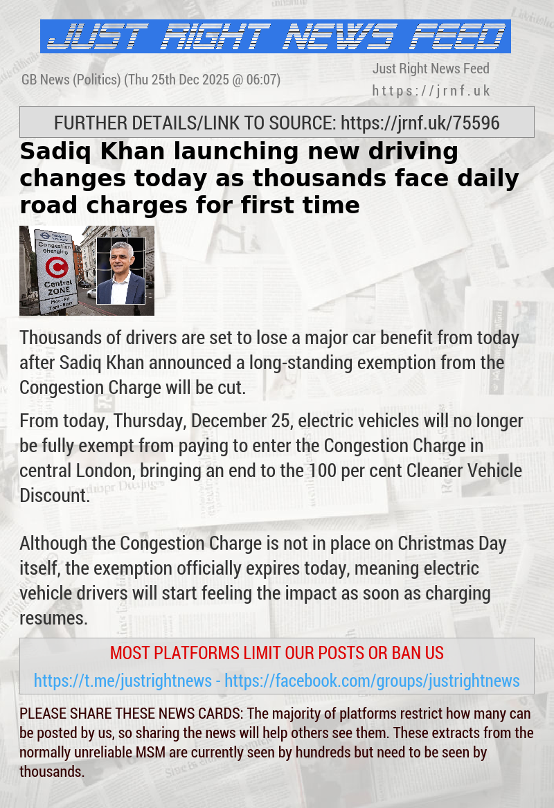 Sadiq Khan launching new driving changes today as thousands face daily road charges for first time