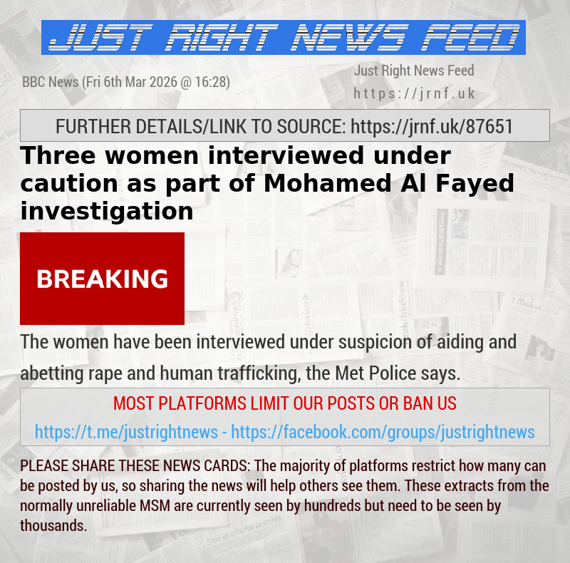 Three women interviewed under caution as part of Mohamed Al Fayed investigation