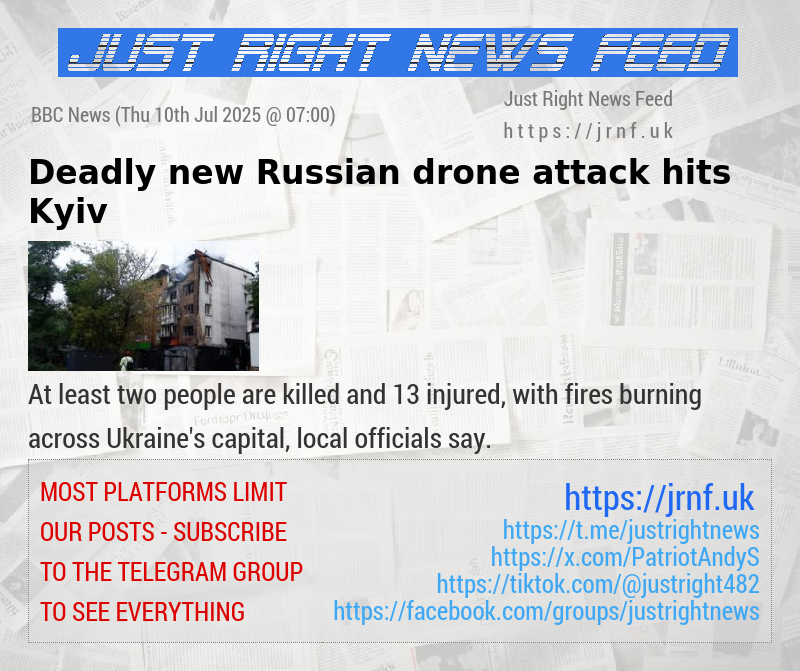 Deadly new Russian drone attack hits Kyiv