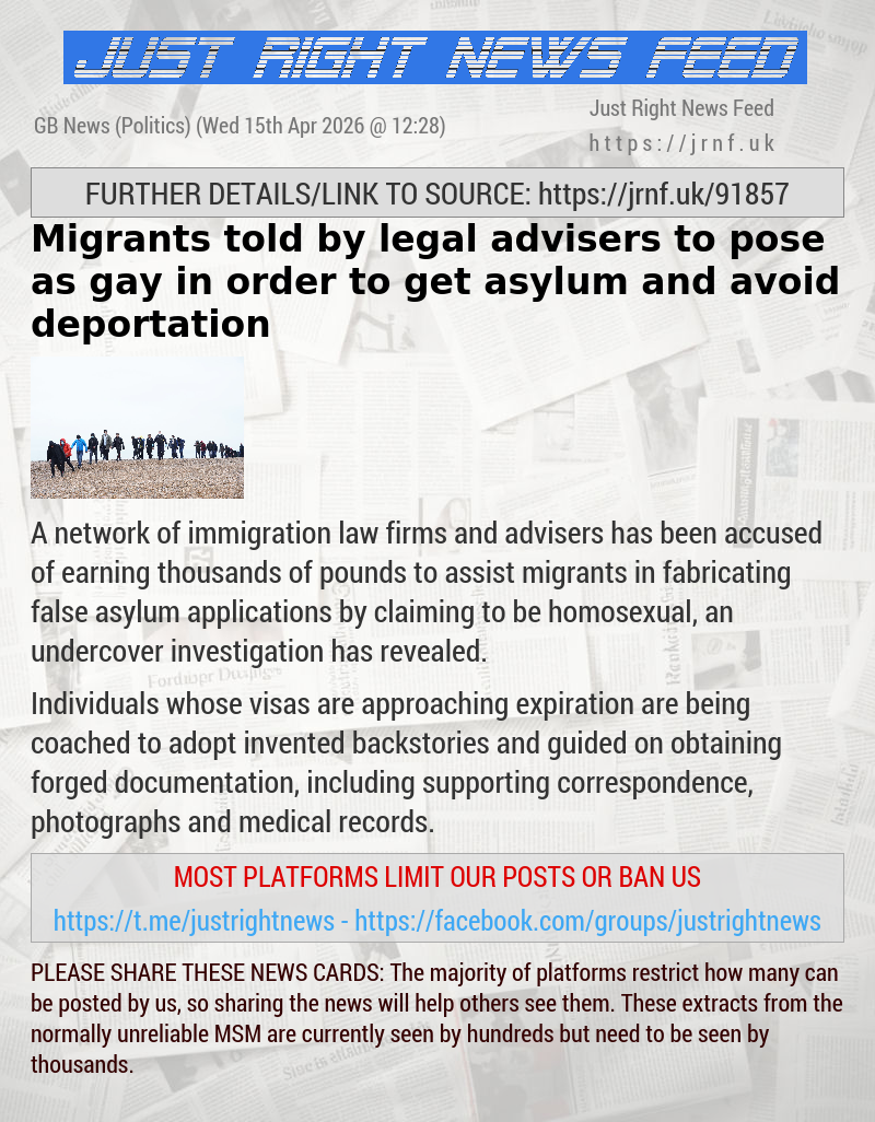 Migrants told by legal advisers to pose as gay in order to get asylum and avoid deportation