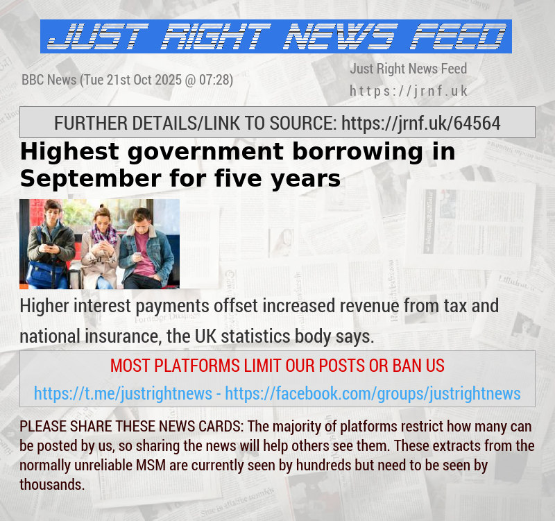 Highest government borrowing in  September for five years  