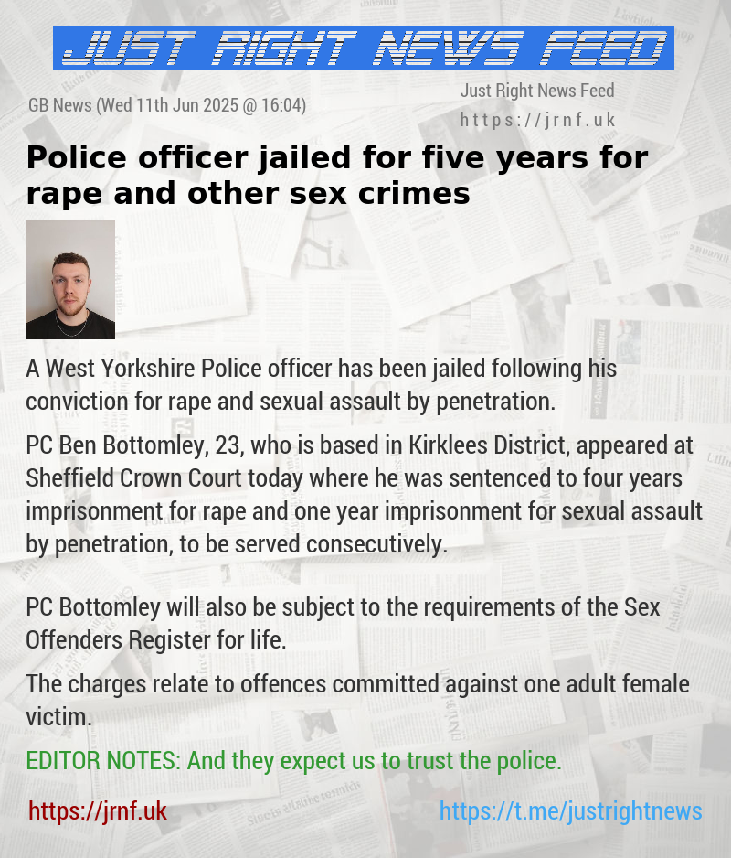 Police officer jailed for five years for rape and other sex crimes