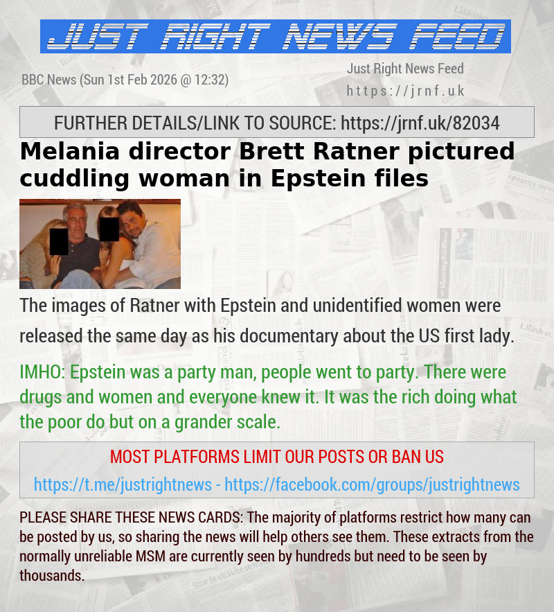 Melania director Brett Ratner pictured cuddling woman in Epstein files