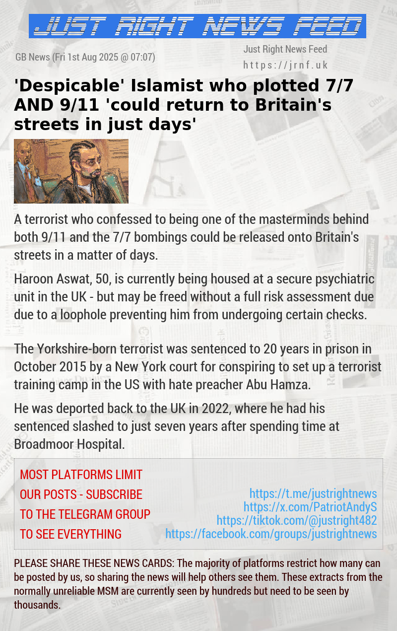 ’Despicable’ Islamist who plotted 7/7 AND 9/11 ’could return to Britain’s streets in just days’