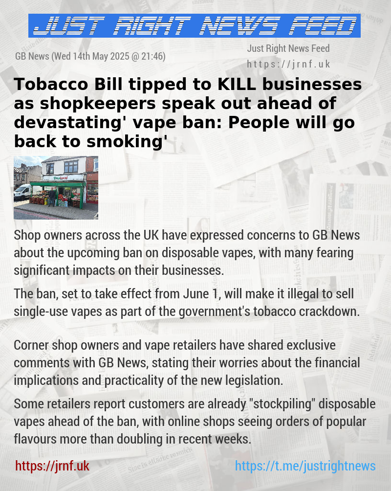 Tobacco Bill tipped to KILL businesses as shopkeepers speak out ahead of ‘devastating’ vape ban: ‘People will go back to smoking’