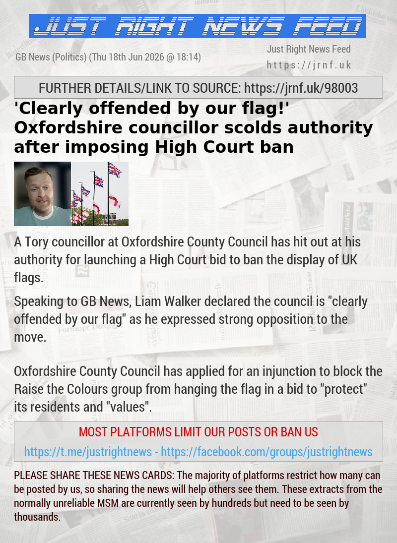 ’Clearly offended by our flag!’ Oxfordshire councillor scolds authority after imposing High Court ban