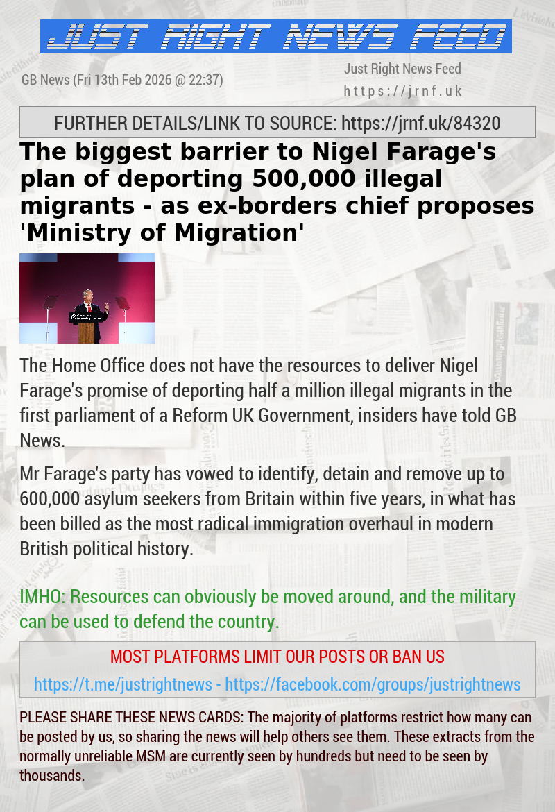 The biggest barrier to Nigel Farage’s plan of deporting 500,000 illegal migrants — as ex—borders chief proposes ’Ministry of Migration’