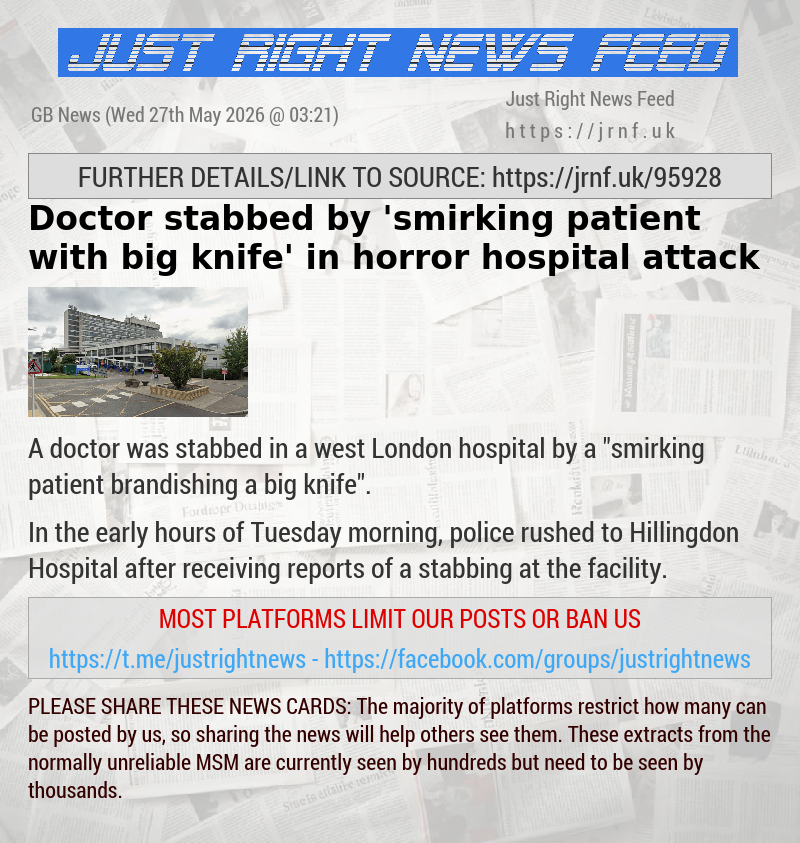 Doctor stabbed by ’smirking patient with big knife’ in horror hospital attack