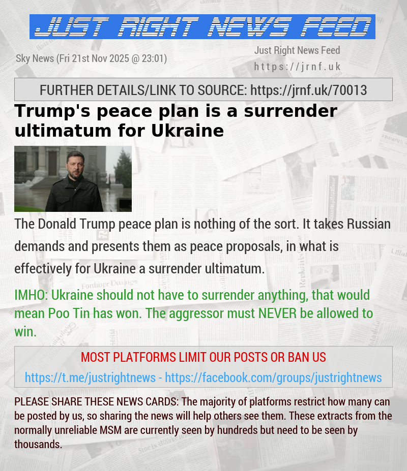 Trump’s peace plan is a surrender ultimatum for Ukraine