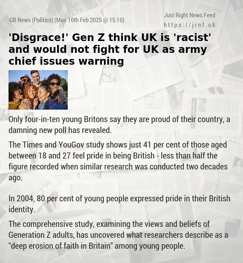 ’Disgrace!’ Gen Z think UK is ’racist’ and would not fight for UK as army chief issues warning