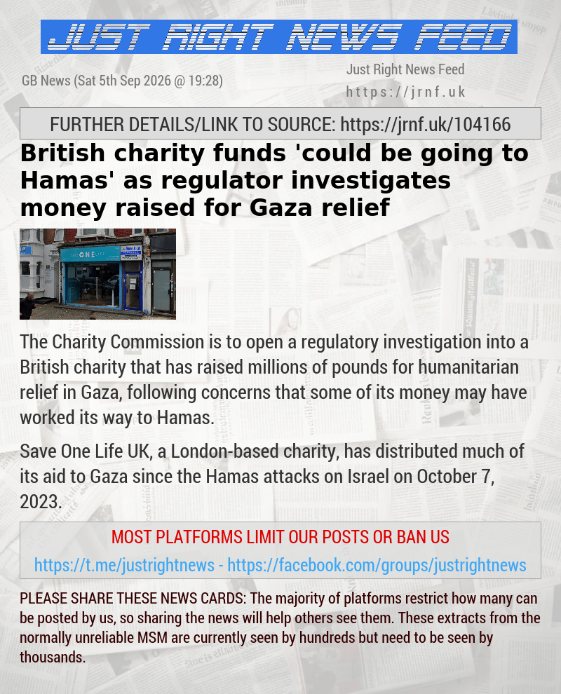 British charity funds ’could be going to Hamas’ as regulator investigates money raised for Gaza relief