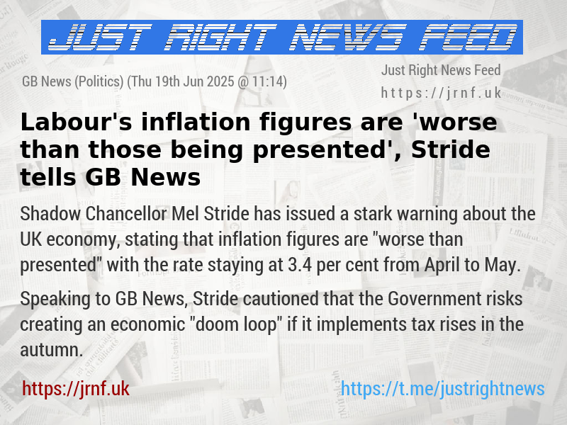 Labour’s inflation figures are ’worse than those being presented’, Stride tells GB News