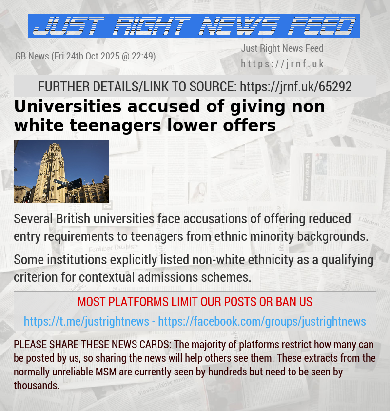 Universities accused of giving non—white teenagers lower offers