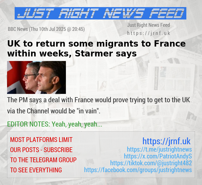 UK to return some migrants to France within weeks, Starmer says
