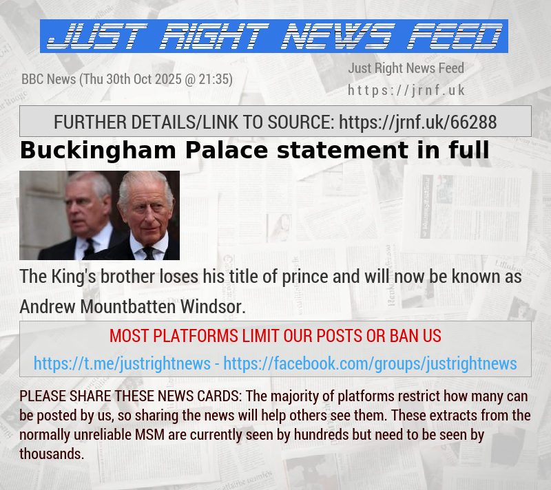 Buckingham Palace statement in full