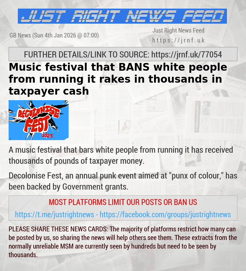 Music festival that BANS white people from running it rakes in thousands in taxpayer cash