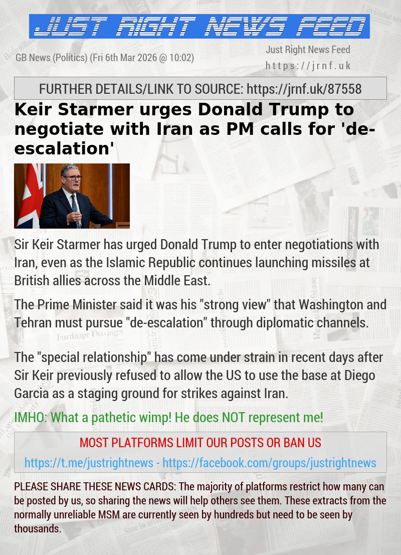 Keir Starmer urges Donald Trump to negotiate with Iran as PM calls for ’de—escalation’