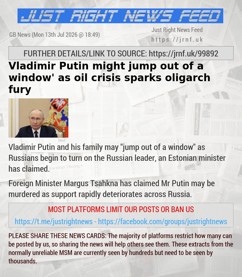 Vladimir Putin ‘might jump out of a window’ as oil crisis sparks oligarch fury