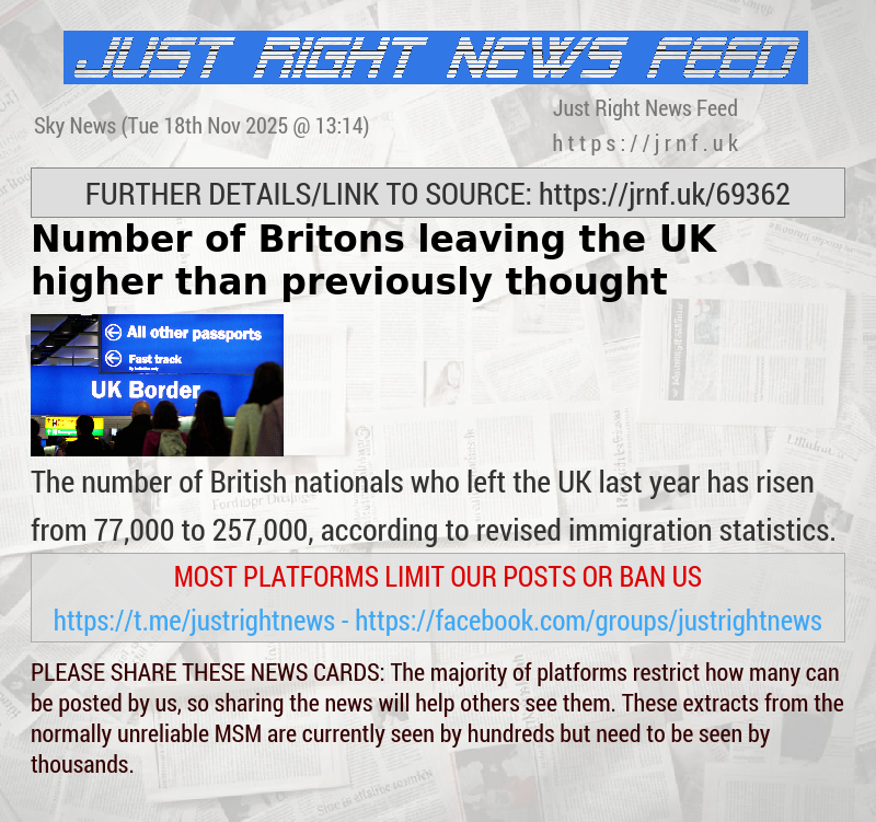 Number of Britons leaving the UK higher than previously thought