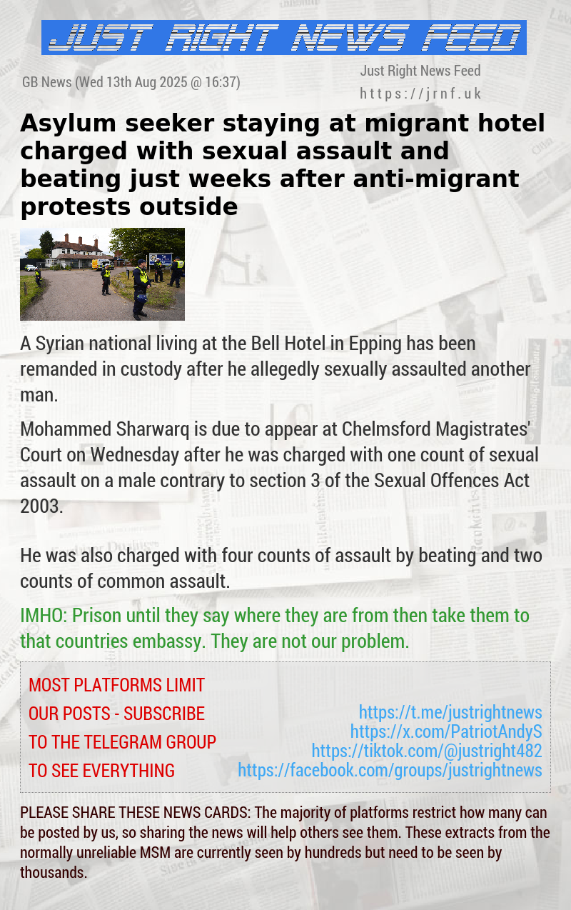 Asylum seeker staying at migrant hotel charged with sexual assault and beating just weeks after anti—migrant protests outside