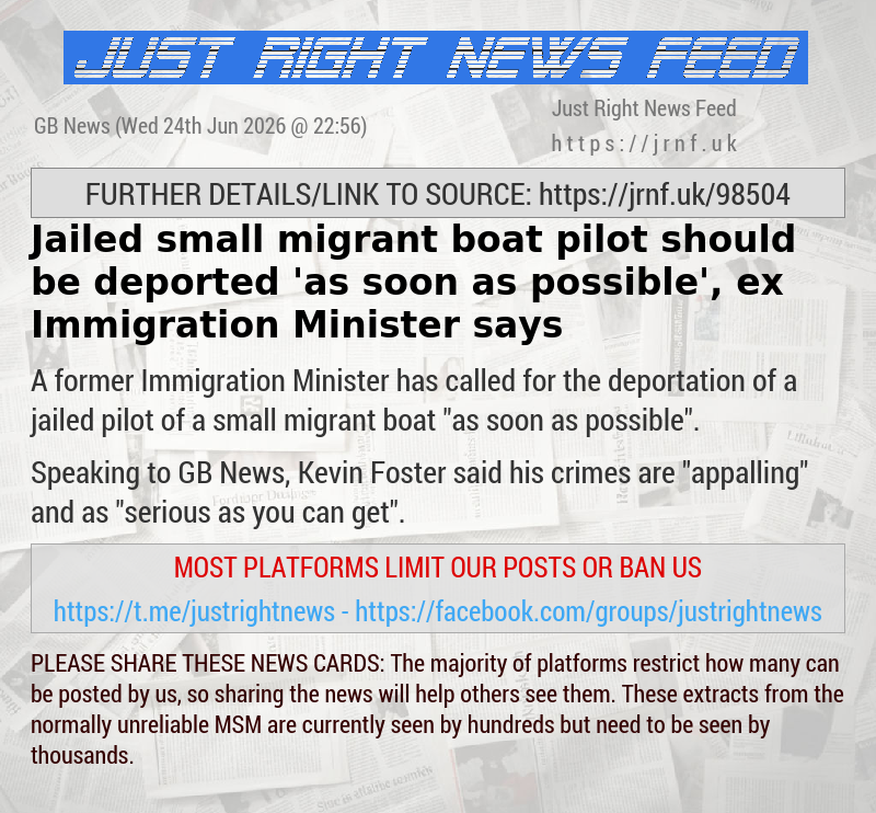 Jailed small migrant boat pilot should be deported ’as soon as possible’, ex—Immigration Minister says