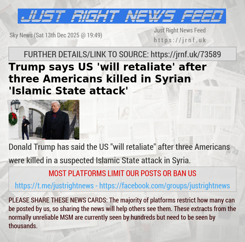 Trump says US ’will retaliate’ after three Americans killed in Syrian ’Islamic State attack’
