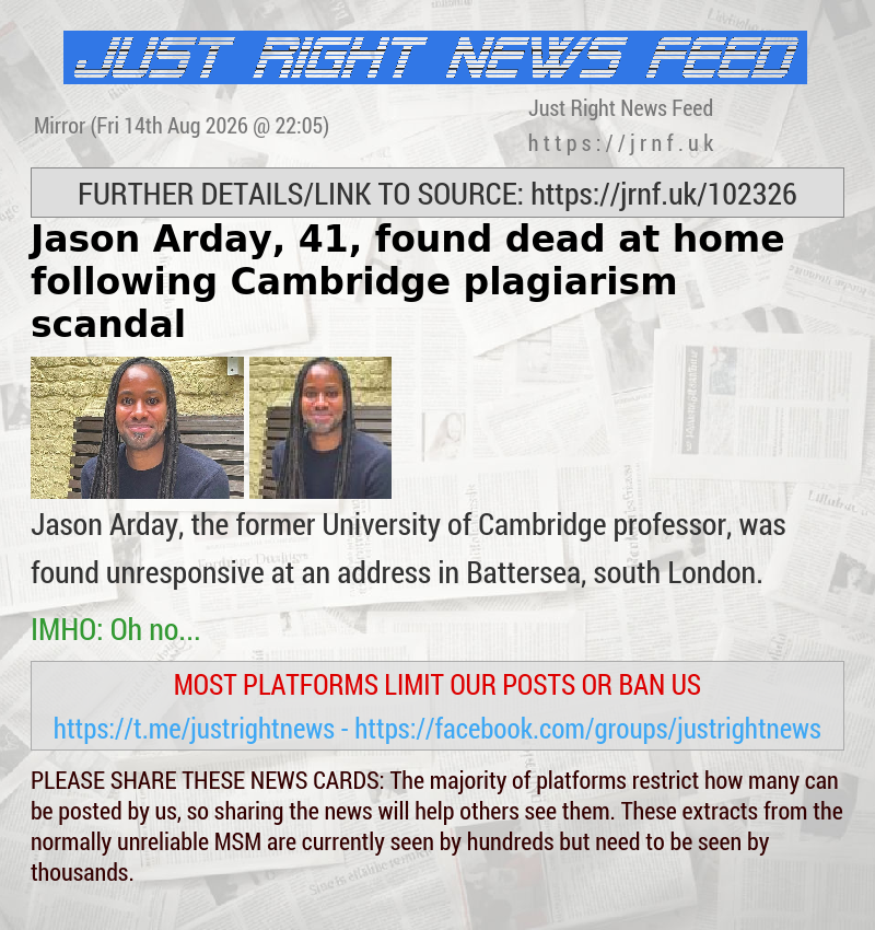 Jason Arday, 41, found dead at home following Cambridge plagiarism scandal
