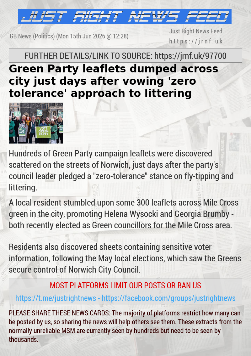 Green Party leaflets dumped across city just days after vowing ’zero—tolerance’ approach to littering