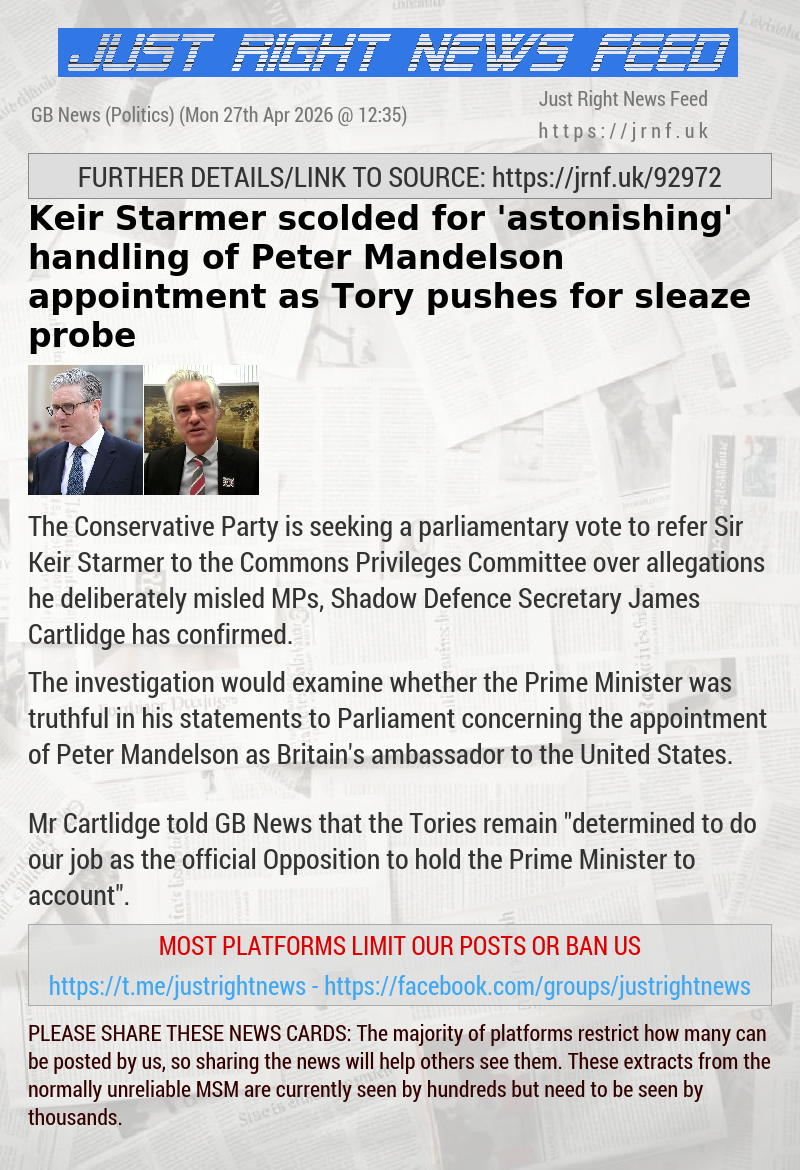 Keir Starmer scolded for ’astonishing’ handling of Peter Mandelson appointment as Tory pushes for sleaze probe