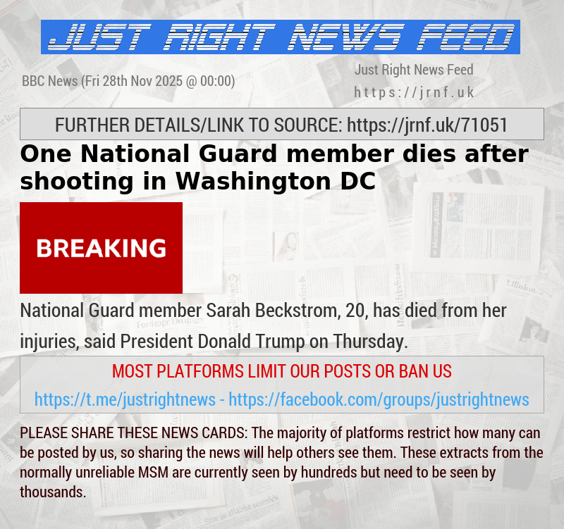 One National Guard member dies after shooting in Washington DC 