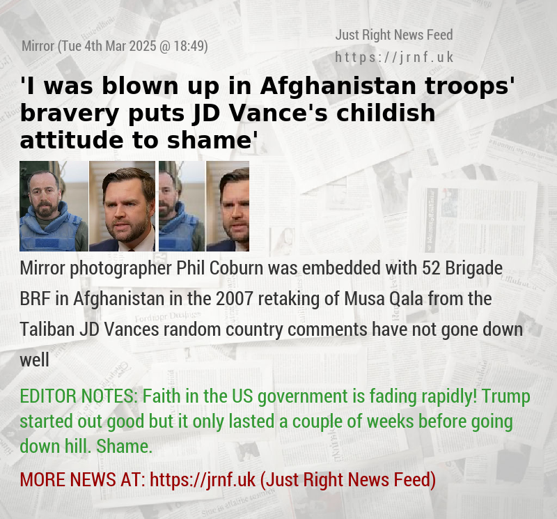 ’I was blown up in Afghanistan — troops’ bravery puts JD Vance’s childish attitude to shame’