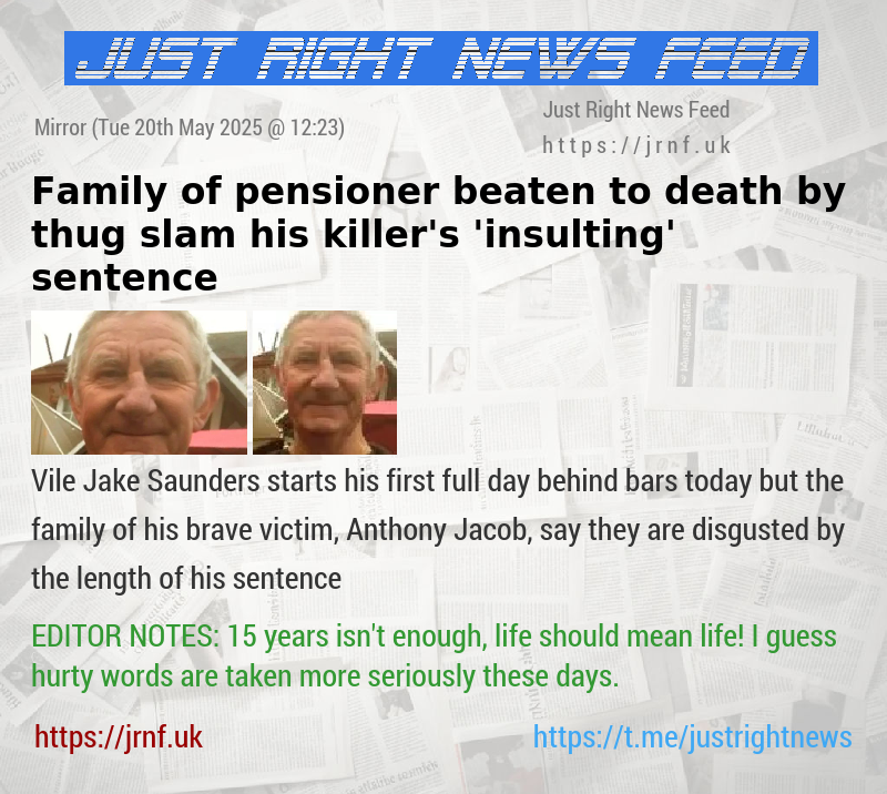 Family of pensioner beaten to death by thug slam his killer’s ’insulting’ sentence