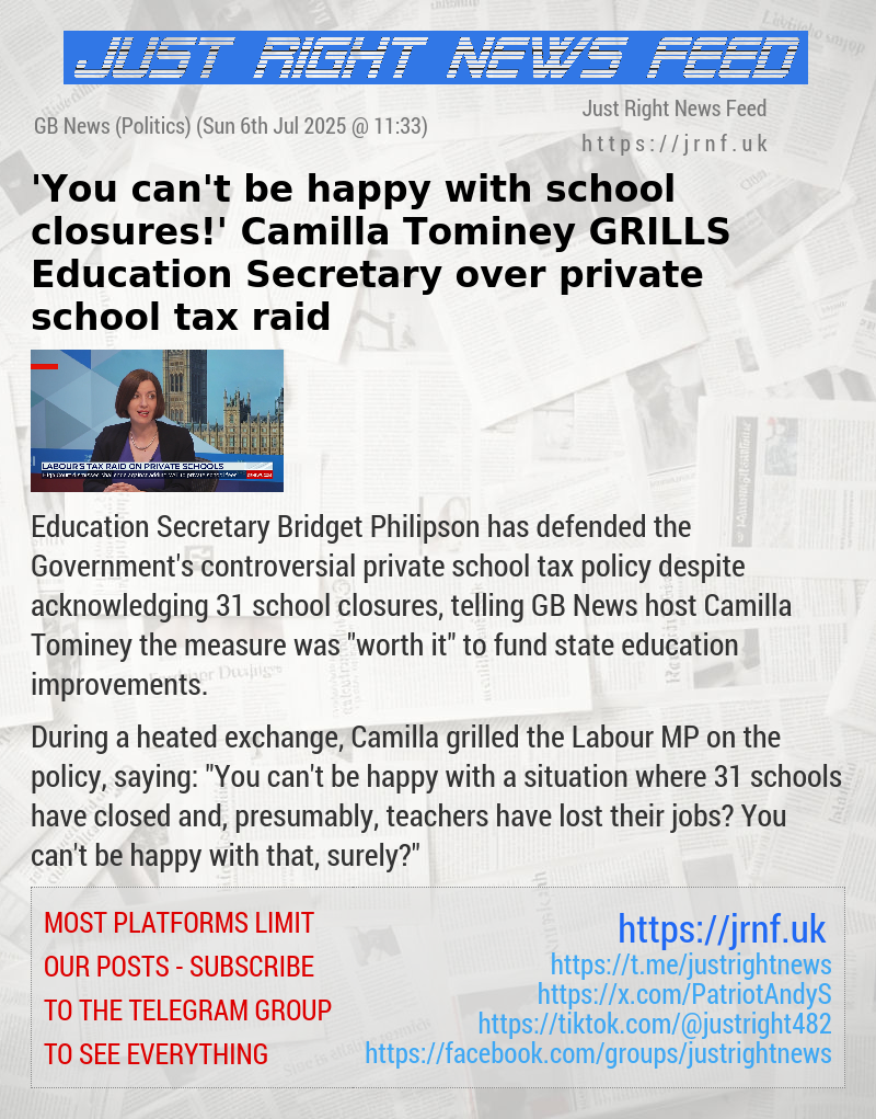 ’You can’t be happy with school closures!’ Camilla Tominey GRILLS Education Secretary over private school tax raid