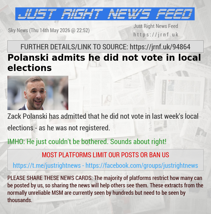 Polanski admits he did not vote in local elections
