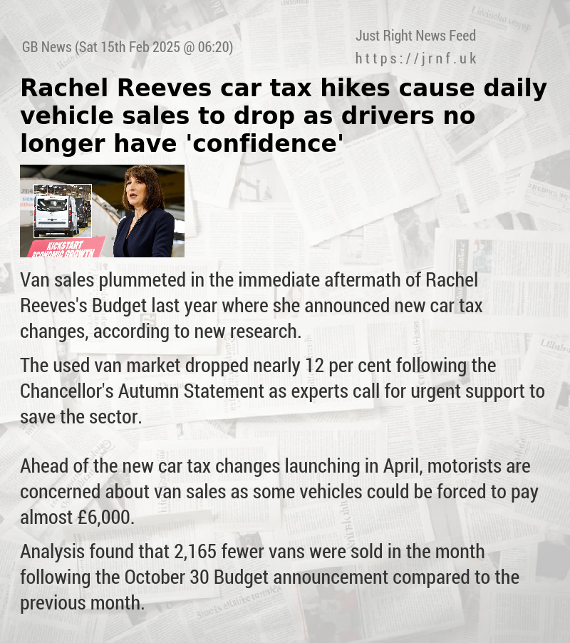 Rachel Reeves car tax hikes cause daily vehicle sales to drop as drivers no longer have ’confidence’