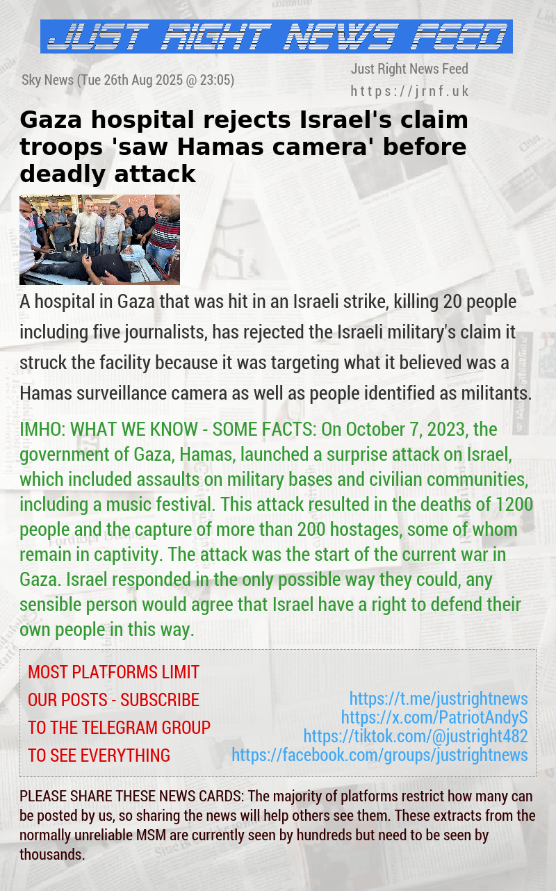 Gaza hospital rejects Israel’s claim troops ’saw Hamas camera’ before deadly attack