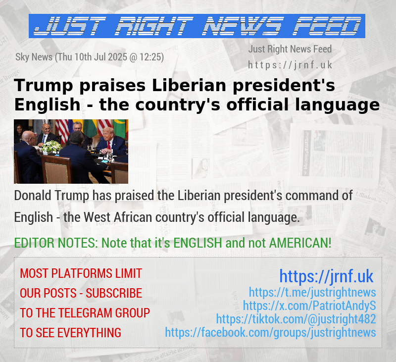 Trump praises Liberian president’s English — the country’s official language