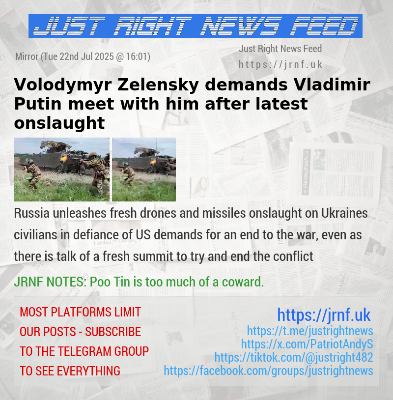 Volodymyr Zelensky demands Vladimir Putin meet with him after latest onslaught