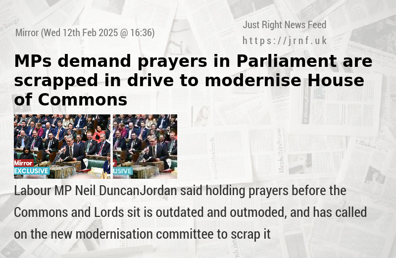 MPs demand prayers in Parliament are scrapped in drive to modernise House of Commons