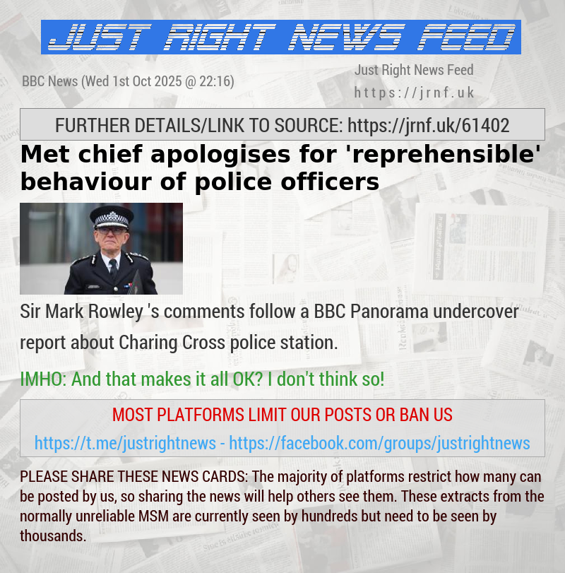 Met chief apologises for ’reprehensible’ behaviour of police officers