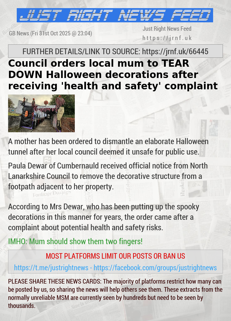 Council orders local mum to TEAR DOWN Halloween decorations after receiving ’health and safety’ complaint