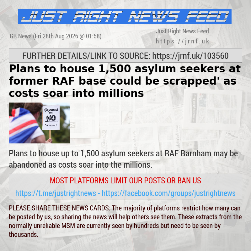 Plans to house 1,500 asylum seekers at former RAF base ‘could be scrapped’ as costs soar into millions