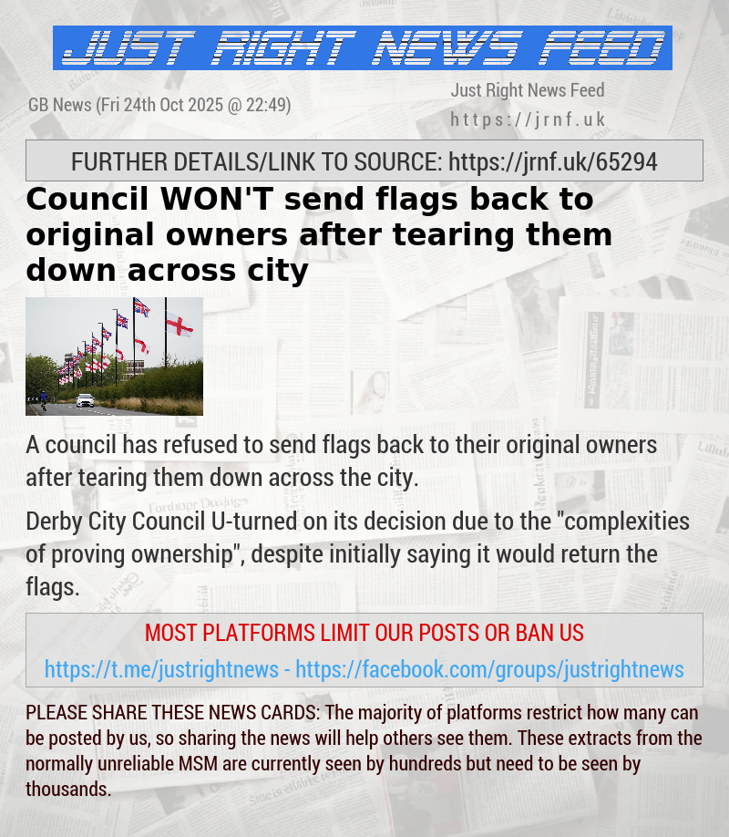 Council WON’T send flags back to original owners after tearing them down across city