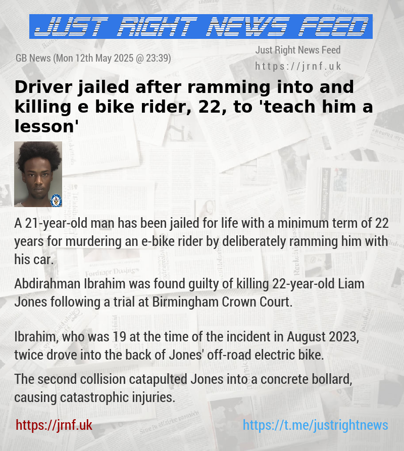 Driver jailed after ramming into and killing e—bike rider, 22, to ’teach him a lesson’