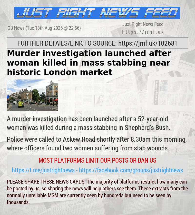 Murder investigation launched after woman killed in mass stabbing near historic London market