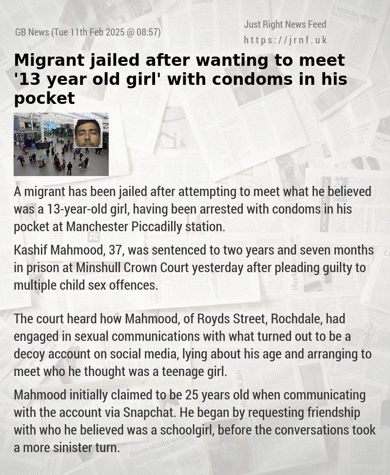 Migrant jailed after wanting to meet ’13—year—old girl’ with condoms in his pocket