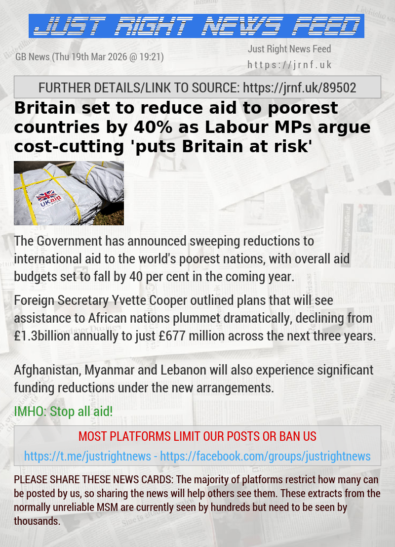 Britain set to reduce aid to poorest countries by 40% as Labour MPs argue cost—cutting ’puts Britain at risk’